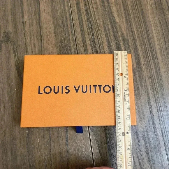 Authentic Louis Vuitton Orange Gift Box, Ribbon, 3” Name Card, and Bag Set - Picture 10 of 16